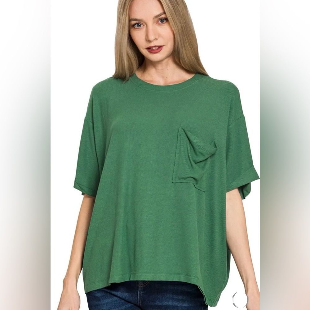 Zenana Outfitters Forest Green Short Sleeve Tee
